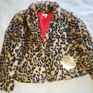 Princess Vera Wang Leopard Print Teddy Jacket